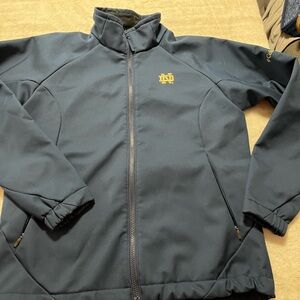 Columbia Navy Jacket with Gold Logo Notre dame Embroidered Large